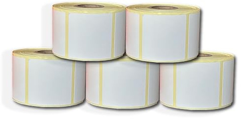 Lot de 5 rouleaux d'étiquettes thermiques directes, étiquettes d'adresse, autocollants zèbre, étiquettes thermiques (5 rouleaux, 45 mm x 45 mm)