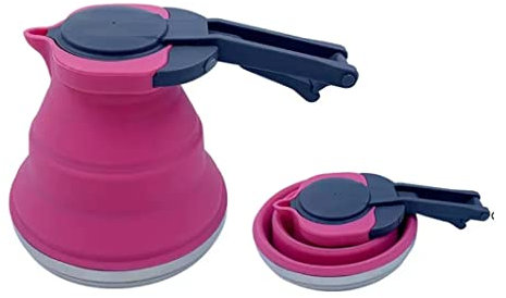 Bollitore elettrico pieghevole, Bollitore da viaggio, Bollitore pieghevole in silicone Bollitore da campeggio pieghevole portatile da 1500 ml Bollitore for tè e caffè Bollitore da viaggio verde chiaro