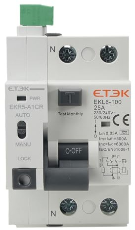 Interruptor Diferencial Auto Rearmable 2P 25A 30mA Tipo A Superinmunizado | 3 intentos de reconexión, Reduce disparos intempestivos, Detecta corrientes continuas pulsantes, Incluye cables