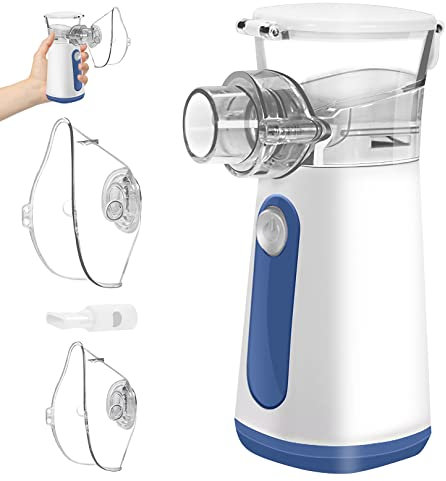 BIAOQINBO Nebulizador Portatil para Niños y Adultos,Aerosoles Nebulizador,Maquina de Aerosoles con 2 Máscaras,1 Boquilla, Inhalador Nebulizador Ruido Bajo Para Asma,Respiratorias