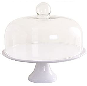 Alzata per torte in vetro con coperchio per festa di nozze, elegante espositore per pane alto, per snack e dessert pomeridiani, porta cupcake e vassoio per frutta per feste