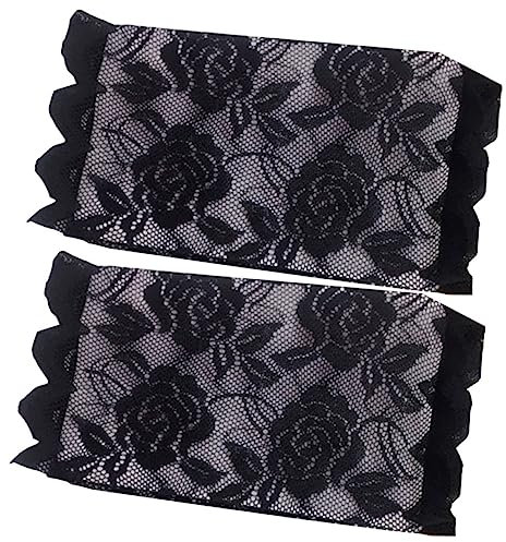 PACKOVE Fingerlose Damen Spitzenhandschuhe Uv Schutz Halb Kurz Aus Atmungsaktivem Material Mit Anti Rutsch Für Autofahren Und Sonnenschutz