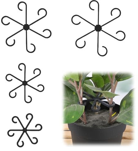 4 supporti per piante perenni, supporto per piante rampicanti, supporto per piante, piante, fiori, ortensie, pomodori (nero)