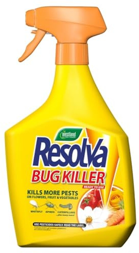 Resolva Bug Killer Plant Insecticide - Fast Acting Bug Spray with Up To 2 Weeks Protection From Pests Suitable For Use Indoors, Outdoors & Greenhouses- Ready To Use 1L