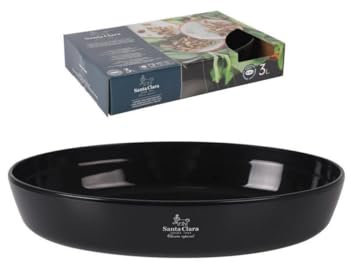 Fuente Horno Vidrio Borosilicato con Asas - Elegante Negro | Alta Resistencia Térmico - No Retiene los Sabores | Para Asar Carne, Verduras, Lasaña, Guisos, Postres (Oval - 3 L)