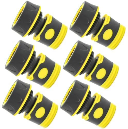 6 Pezzi Raccordo Tubo da Giardino 3/4 Pollici, Connettore Tubo Attacco Rapido Tubo da Giardino, per Lavaggio Auto e Collegamento Tubo