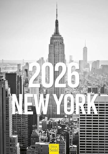 Edition Seidel Premium Kalender New York black 2026 Format DIN A3 Wandkalender USA Amerika Big Apple Brooklyn Manhattan Chinatown Times Square Skyline Metropole