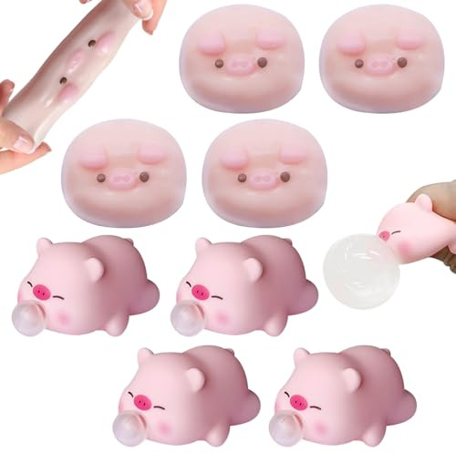 Stress Maiale 8 pezzi palla antistress giocattolo antistress maiale giocattolo antistress giocattolo decompressione Piggy rosa maialino giocattolo ADHD antistress per adulti bambini