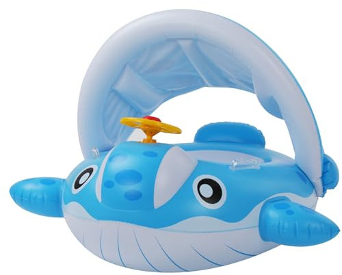 Peradix Baby Schwimmring mit abnehmbarem Sonnendach | für Säuglinge 9-36 Monate |Schwimmer Schwimmreifen mit Sonnenschutz