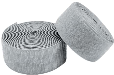 NIRNHYRUR Ruban Auto-agrippant Ruban Auto-agrippant à Coudre, 30 mm, Gris, Bandes de Nylon, for vêtements, travaux manuels, projets Couture la Maison et au Bureau(30MM x 10 Yards)