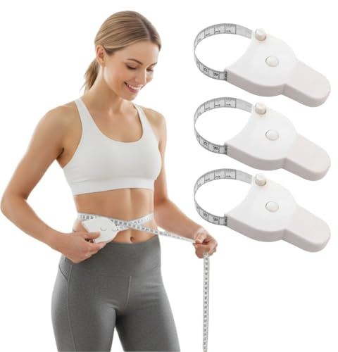 VAEIORP 3 Pcs Mètre Ruban Corps, Ruban de Mesure pour le Corps, Mètre Ruban (150cm) (Blanc)
