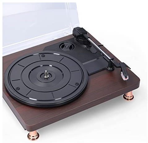 Giradischi in vinile retrò Giradischi più nuovo con coperchio antipolvere 33/45/78 giri/min Giradischi in stile nostalgico classico