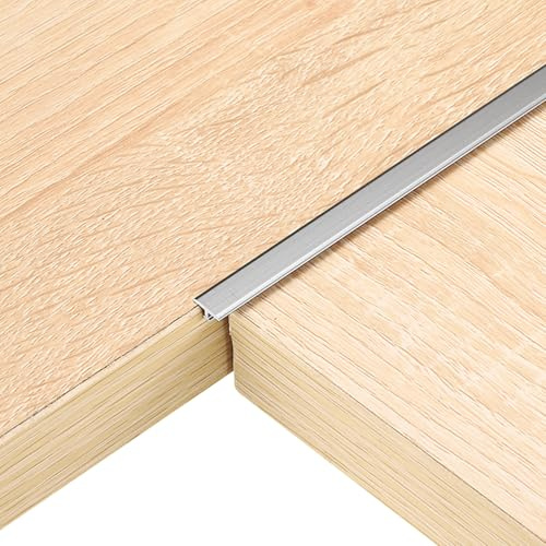 sourcing map 2.9ftx0.31 T Molding Floor Transition Strips Gray 4Pcs | Aluminium Alloy Vinyl Flooring Gap Trim,for Joining Laminate Planks Tiles Floor Gaps