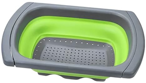 Dqsgiqe Colino per lavello, con manici estraibili, scolapasta per lavello da cucina, cucina rustica, pasta