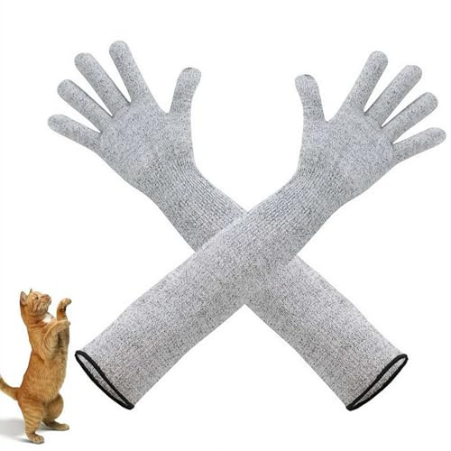Guanti anti-morso per la manipolazione degli animali domestici, maniche lunghe anti-graffio e protezione resistente al taglio, guanti solidi traspiranti per la toelettatura di gatti, cani e piccoli