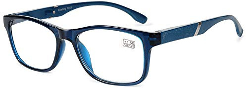 VEVESMUNDO Lesebrille Damen Herren Halbrahmen Federscharnier Vintage Halbbrille Lesehilfe Sehhilfen Brillen mit Stärke (Blau, +2.5)