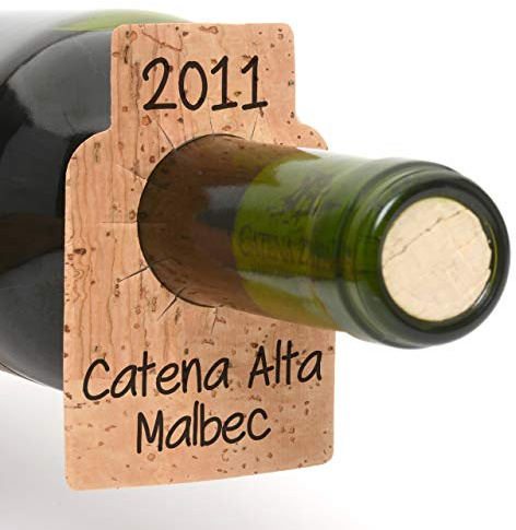 Bar Amigos Confezione da 24 etichette in sughero per bottiglie di vino - Etichette vuote per bottiglie di champagne per etichettare qualsiasi bottiglia mentre conservate in una collezione di cantine