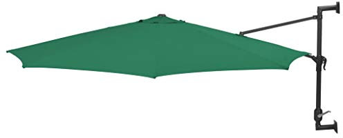 Tidyard Sonnenschirm UV Schutz Wandmontage Ampelschirm mit Metallmast 300 cm Wand-Sonnenschirm Gartenschirm Balkonschirm für Garten Balkon Terrasse oder Strand, Grün