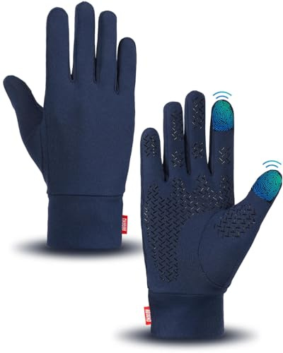Aegend Lightweight Winter Gloves for Men Women, Warm Running Gloves Touchscreen Thermal Glove Liners for Cold Weather Driving, Cycling & Hiking, Non-Slip, Elastic Cuff, Stretchy, Durable