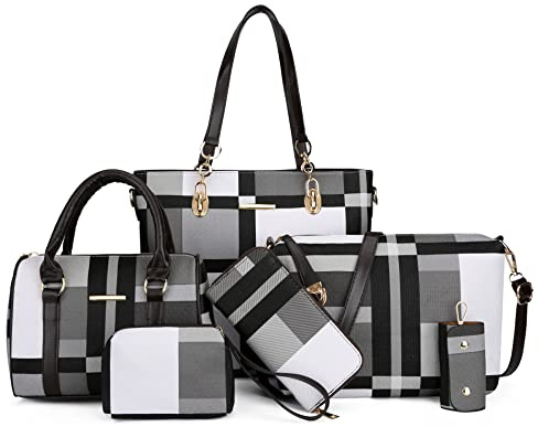 2E-youth Designer Purses And Handbags For Women Satchel Shoulder Bag Tote Bag For Work Clutch Purses (Black, White, Grey)