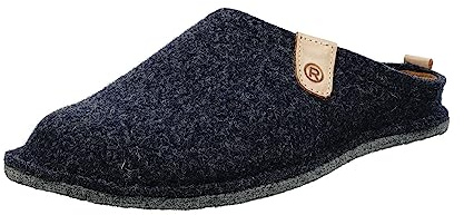 Rohde Herren Pantoffel Hausschuh Softfilz Wechselfußbett Lucca-H 6940, Größe:42 EU, Farbe:Blau
