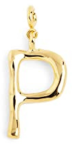 SINGULARU - Charm Letter XL - Colgante Inicial en Latón con Acabado Baño de Oro de 18 Kt - Colgante Letras A - Z - Charm Combinable con Collar - Joyas para Mujer