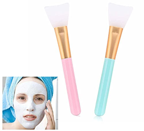 2 Stück Gesichtsmaske Pinsel Haarlose Silikon Kosmetikschaber Gesichtsschlamm Applikator Mischpinsel Make up Beauty Werkzeug für DIY Augenmaske Hautpflege