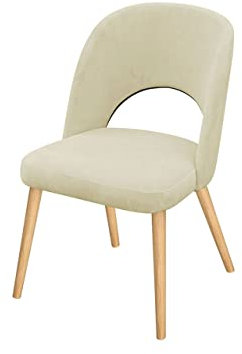 Mirjan24 Polsterstuhl K84, Esszimmerstuhl mit Stoffbezug, Buchenholz Beine, Rückenlehne, Wohnzimmerstuhl, Küchenstuhl, für Lounge, Farbauswahl (Buche, Magic Velvet 2201)