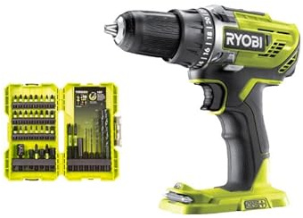 Pack RYOBI - Perceuse-visseuse R18DD3-0 - 18V One+ sans batterie ni chargeur - Coffret empilable impact RYOBI 38 accessoires perçage-vissage-boulonnage RAK38DSDI2