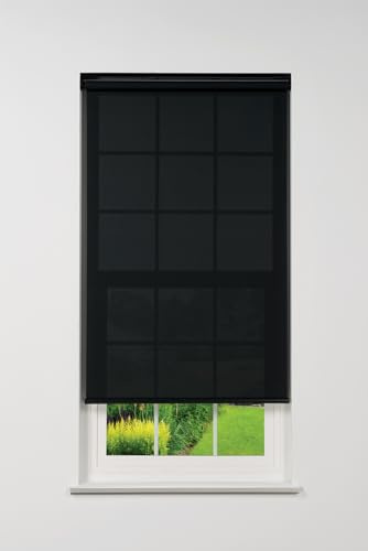 Linen Avenue Cordless 1% Solar Screen Standard Roller Shade, Black 34 1/2 W x 66 H (Arrives 1/4 Narrower)
