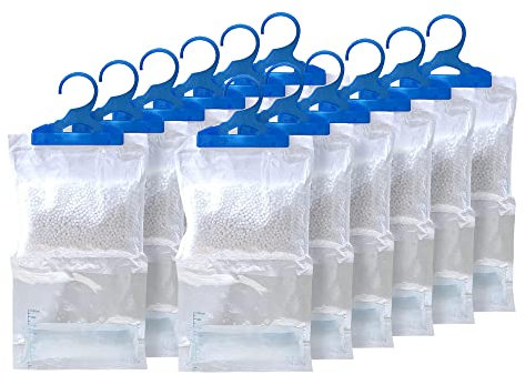 STERUN 12 Wardrobe Dehumidifier Hanging Bags With Leak Proof Storage Bag & Hanging Hook Ideal To Stop Mould, Mildew & Condensation For Wardrobe | Hanging Dehumidifier Bags | Damp Remover