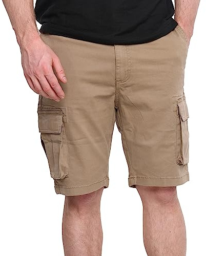 MIG Mens Cargo Chino Shorts, Cotton Elasticated Regular Slim Fit | Cotton elasticated cargo chino shorts with a regular slim fit for men's work, casual wear and everyday comfort