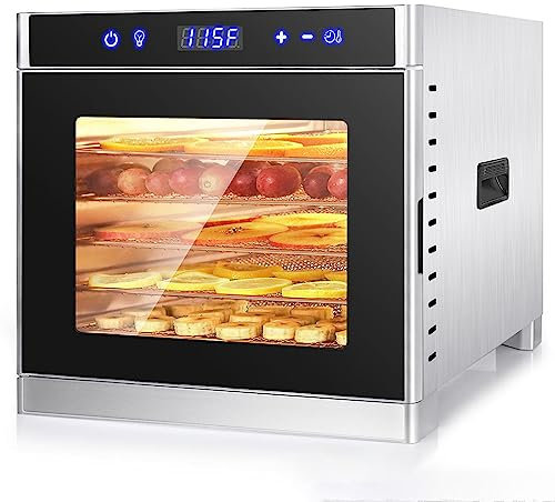 CYTBEK Food Dehydrator Machine, Food Dryer Dehydrator with 6 Trays, LED Display, Adjustable Temperature Control, Electric Food Dehydrator for Beef Jerky, Fruits, Vegetables