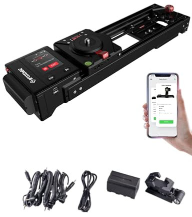 IFOOTAGE Shark Slider Nano Bundle, 16.6inch 2 Axis Motorized Camera Slider, APP/IPS Touch Screen Control, Mini Slider Dolly Rail Video Stabilizer, Payload 7.7lbs