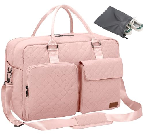 Evmyo Große Weekender Reisetasche Handgepäck, Wochenendtasche für Damen, Sporttasche mit Nassbeutel und Schuhbeutel, Travel Sport Duffle Bag Carry On Bag