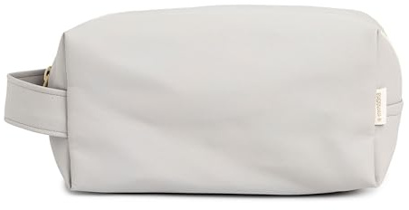 MIMUSELINA Beauty case per neonato, borsa da toilette per neonati, fatta a mano, per neonati e neonati, plastificato, anti traforo, impermeabile, per trasportare creme, salviette, pannolini, Pearl