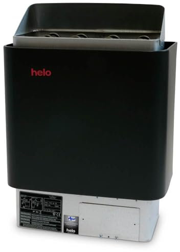 POOL Total Helo Saunaofen Cup 60 D 6kW 400V für 5-9m³ - Elektrischer Saunaofen aus Edelstahl zur Wandmontage - Made in Finland - stilvolles Design - Einfacher Anschluss