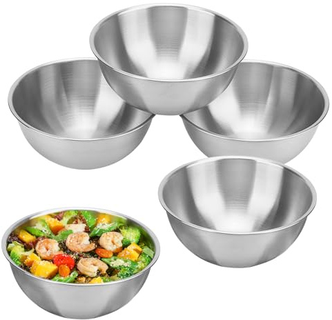 MUNGHOK 5 stycken rostfria skålar liten 700 ml, liten metallskål i rostfritt stål, rostfritt stål skål rund rostfri stålskål för dips, snacks, ris, müsli, diskmaskinssäker