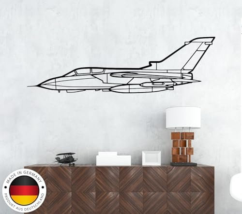 Tornado Flugzeugsilhouette, Flugzeug-Metalldekor, Wandkunst aus Metall (Größe: 24 / 60 cm)