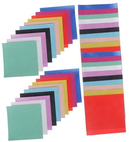 SEWACC 40blätter Glitzerpapier Quadratisch Farbiges Kartonpapier Für Bastelarbeiten Multifunktionales Geschenkpapier Für Diy-projekte Und Kartenherstellung