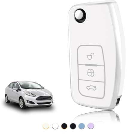 TOOMUME Schlüsselhülle für Ford Fiesta Focus B-Max Ecosport Ka Mondeo | Weiches Silikon, Stoßfest, Sturzfest, Kratzfest, Autoschlüssel Schutzhülle für S-Max C-Max Galaxy Kuga Transit Tourneo