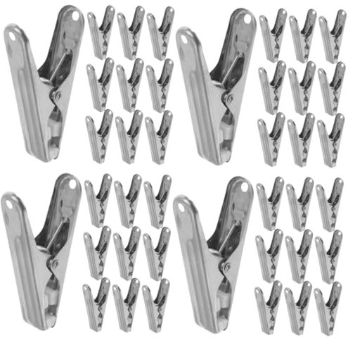 KITANDOVE 40 Pièces Pinces À Linge en Acier Inoxydable Pinces À Coudre Pince À Linge Pinces À Couette pour Quilting Pinces À Vêtements Pinces À Petites Épingles À Linge Robustes Pinces