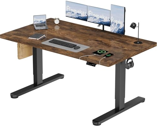 Flamaker Höhenverstellbarer Schreibtisch 160x80 cm, 25MM Ganze Tischplatte mit Bürstenloser Motor,Stabiler Ergonomischer Steh Schreibtisch elektrisch höhenverstellbar mit Kabel Management Tray
