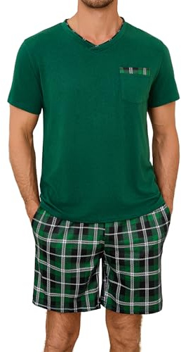 Leversic Pyjama Homme Été Ensembles de Pyjama Short Court Manches Confortable Doux S-4XL
