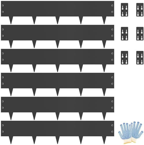 Steel Landscape Edging 6-Pack, 8 H X 40 L Bendable Metal Edging for Landscaping, No-Dig Metal Landscaping Edging for Yard, Lawn Edge, Pathway & Flower Beds (20Ft Total)