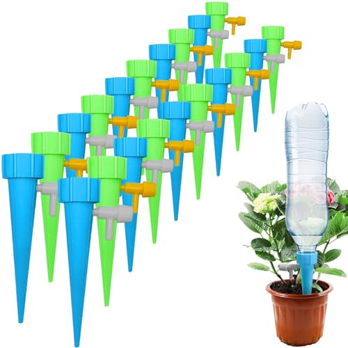 pangdapengpeng 20 Pezzi Set di Irrigazione Automatico, Irrigazione a Goccia in Vacanza, 1,1 Pollici PianteirrigaAzione Automatica con Valvola di Controllo per Piante da Giardino in Vaso (20)