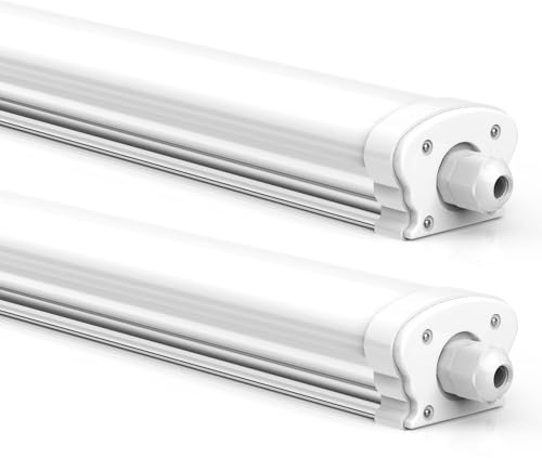JESLED Feuchtraumleuchte LED Röhre 120CM, 4000K, 30W 5200 Lumen-2er Pack | Verknüpfbar IP65 Feuchtraum Werkstattlampe für Kellerleuchte, Nassraumleuchte, Feuchtraum Wannenleuchte