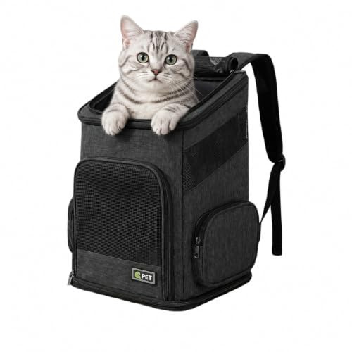 M MUNCASO Mochila transportadora para perros y gatos, mochila para transportar mascotas (negro)