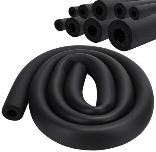 Rohrisolierung Schaumstoff Schwarz Schaumstoff Rohrisolierung Ø 22mm Isolierung der Rohre Schaumstoffschlauch für Heizung Sanitär Heizungsrohr Kupferrohr (Schwarz, 22mm)