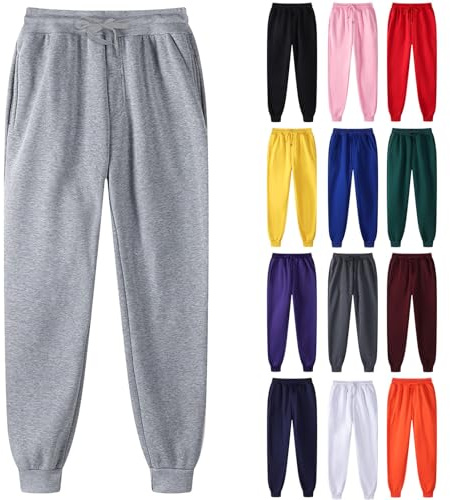 Pantalon de Jogging Femme Sweatpants Taille Élastiqué avec Poches Pantalons de Survêtement Mode Sport Uni Sarouel Jogging Pantalon Workout Training Chaud Pants Automne Hiver 2025